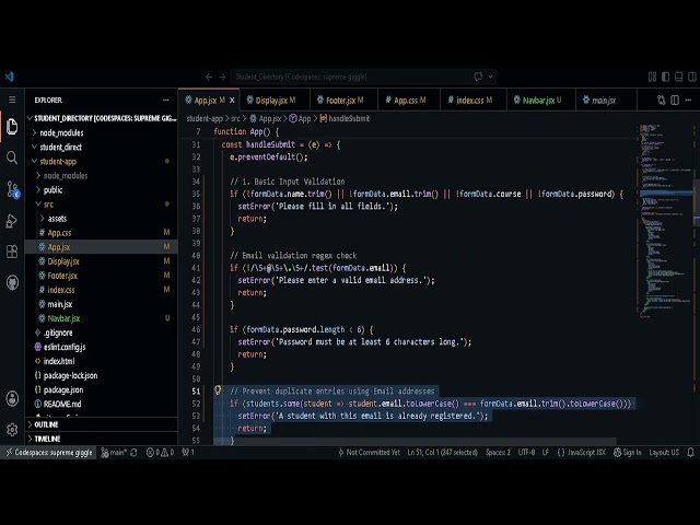 Student Registration App (React)