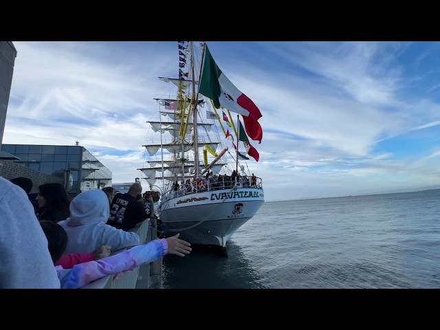 Thousands of people wait hours to tour iconic Mexican Navy ship ARM Cuauhtémoc in SF