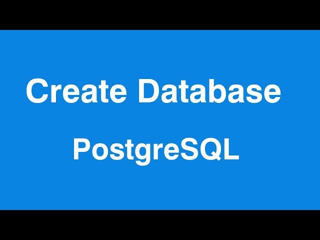 PostgreSQL CREATE DATABASE
