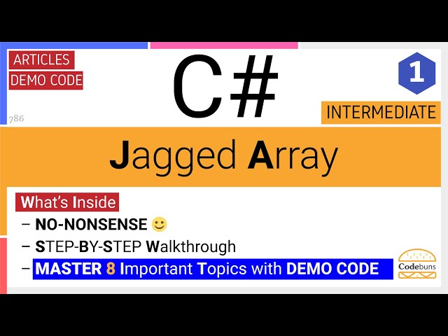 C# Jagged Array | 2D Array | Array of Arrays | Syntax | Declaration | Initialization | Demo