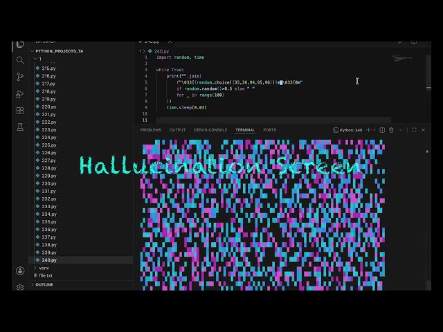 🌀 Hallucination Screen #coding  #python #terminal