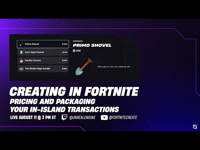 Pricing and Packaging your In-Island Transactions | Creating in Fortnite
