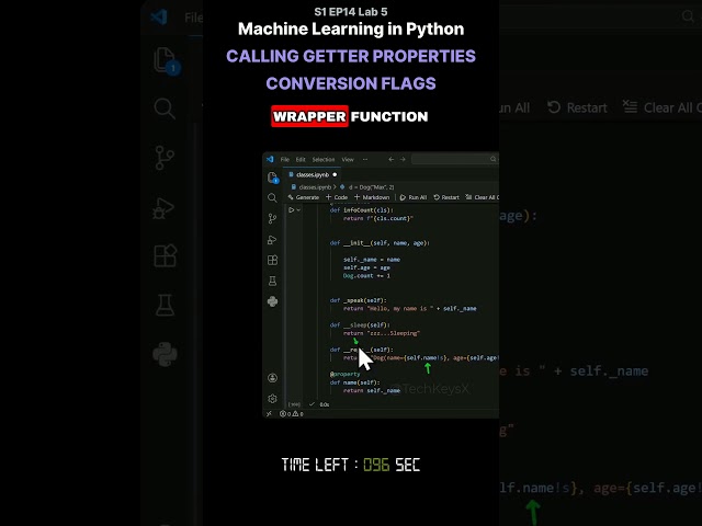 V   S1 EP14 Lab 5   Machine Learning in Python   Calling Getter Properties   Conversion Flags