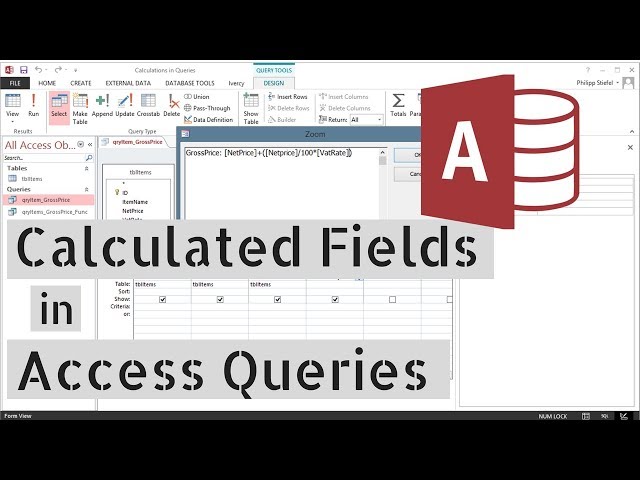 Calculated Fields in Access queries - Tutorial