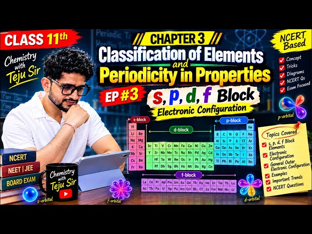 Class 11th Chemistry | Chapter 3 Classification of elements | s,p,d,f block element ep#3