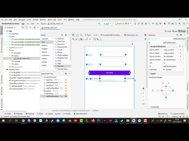 Android Studio VAriable and Calculation