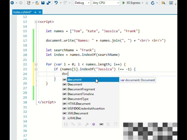 37. Javascript w ASP.NET - Tablica i zabawa indeksem za pomocą indexOf(), lastIndexOf()