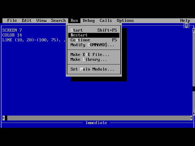 Drawing a Yellow Rectangle in QuickBASIC 4.5