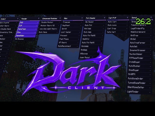 26.2 - FREE Minecraft Java Hack Client for 26.2 & 1.21.11 (Dark Client)