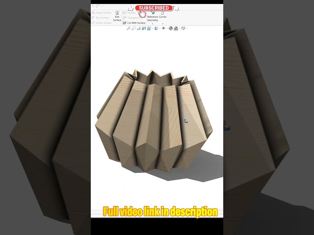 SolidWorks Surface Modeling Tutorial | Crown Rib Vase | Lofted Surface, Knit Surface & Thicken