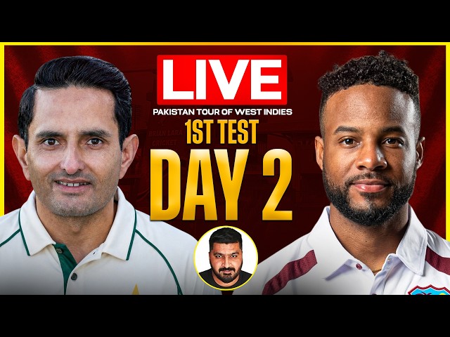 PAK vs WI Live Match Today: Pakistan vs West Indies 1st Test Day 2 Trinidad | Cricket | Score |