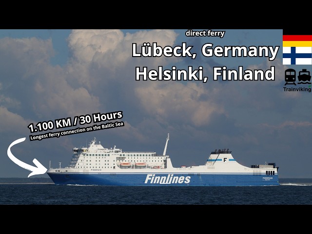 30 hours ferry from Lübeck Travemünde, Germany to Helsinki, Finland 1.100 KM over the Baltic Sea