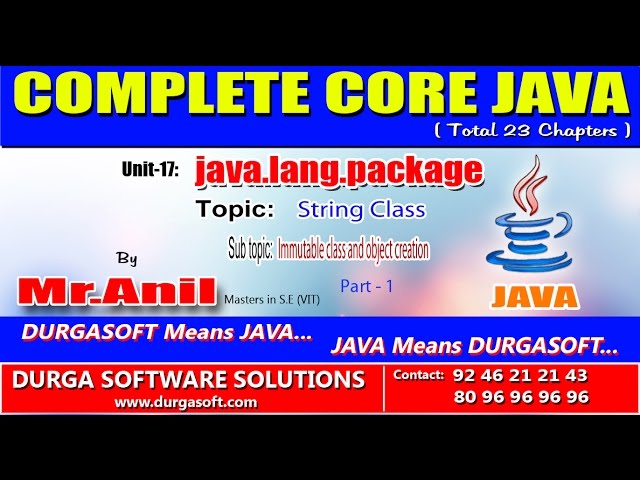 Core Java -  java.lang.package -  Immutable class and object creation Part - 1