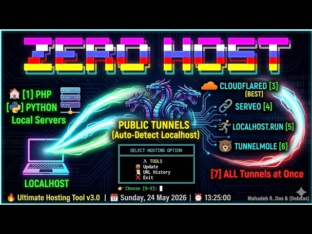 How to Host Localhost to Public URL Free | Zero Host Ultimate Hosting Tool v3.0