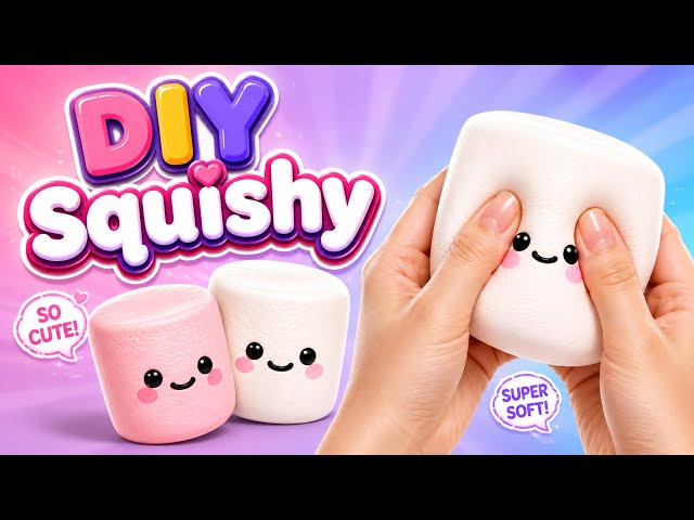 How to Make Viral Marshmallow Squishy 🍡 DIY Squishy Tutorial | Easy & Satisfying
