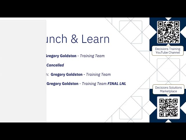 Decisions Q&A- Lunch and Learn 7/16/2026
