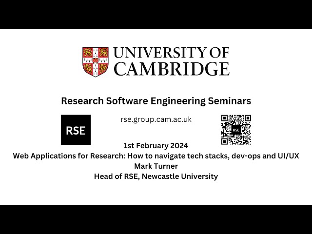 Web Applications for Research: How to navigate tech stacks, dev-ops and UI/UX - Mark Turner