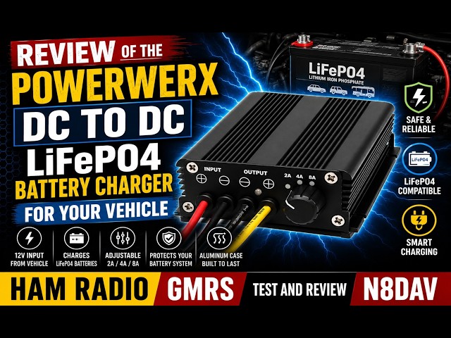 Test and Review POWERWERX DC to DC LiFePO4 Battery Charger for Vehicles #hamradio #lifepo4 #prepping