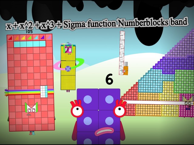 x + x^2 + x^3 + Sigma function Numberblocks band