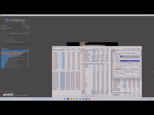 14600K 6100Mhz Cinebench CPUz Run Test