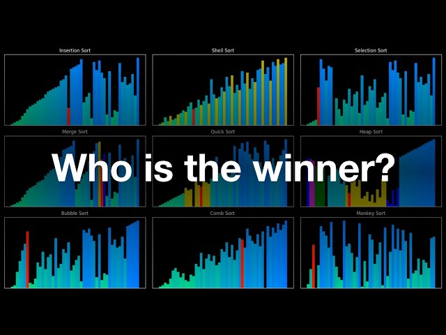 Visualization and Comparison of 9 Sorting Algorithms (with 4 Different Data Type) Using Python