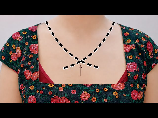 How to neatly fit a wide neckline 😍(sewing tricks)