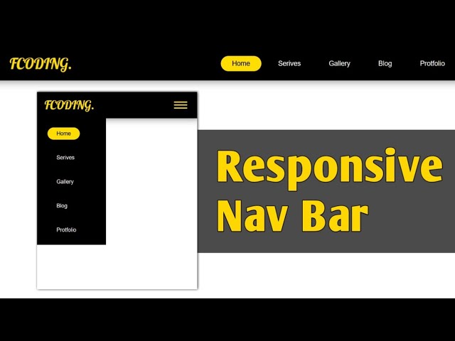 How to Create Fully Responsive Navigation Bar With HTML CSS & JS In Hindi