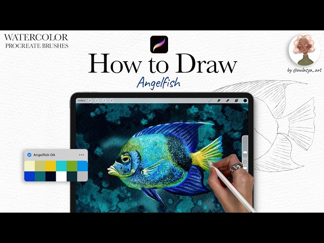 Painting an Angelfish in Watercolor | Procreate Tutorial 🐠🎨
