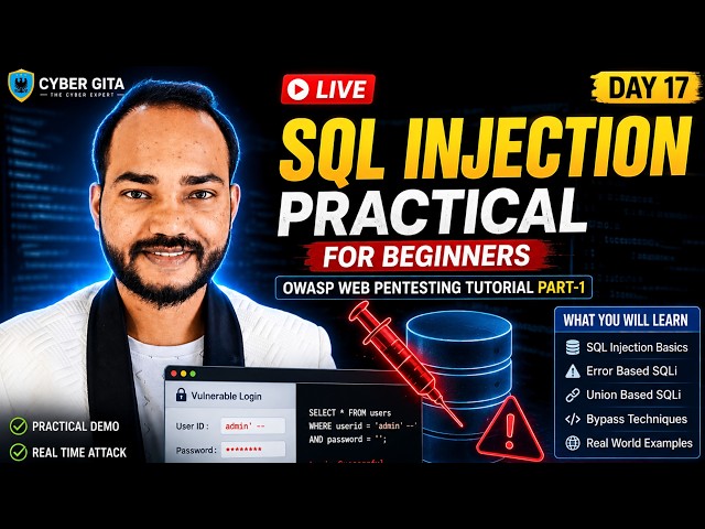 SQL Injection Practical for Beginners | OWASP Web Pentesting Tutorial Part-1 | DAY 17