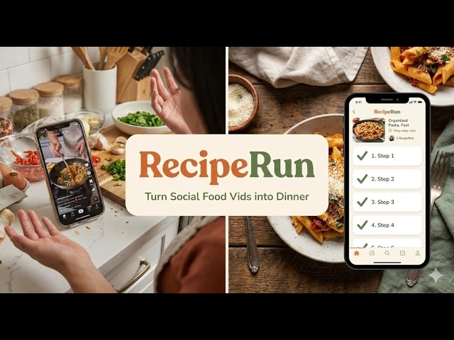 RecipeRun: Turning Viral Food Content into Dinner (Shipyard Hackathon Entry)