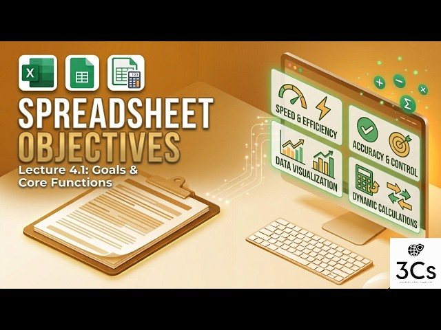 @rahulKr3cs Lecture 4.1: Objectives & Advantages of Electronic Spreadsheets | Excel Fundamentals