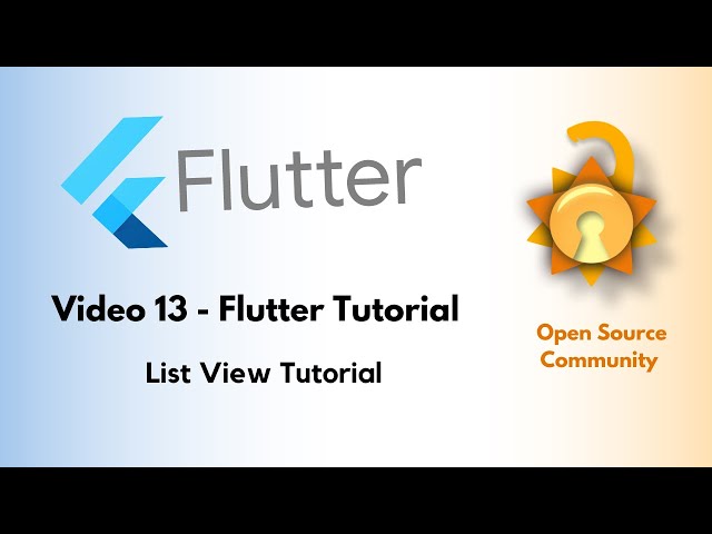 Flutter Tutorial | Video 13 - Flutter List View tutorial