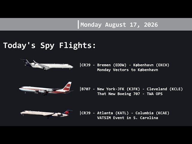 757 Spy Flight Livestream - Copenhagen, Cleveland and Columbia in the CRJ and B707.