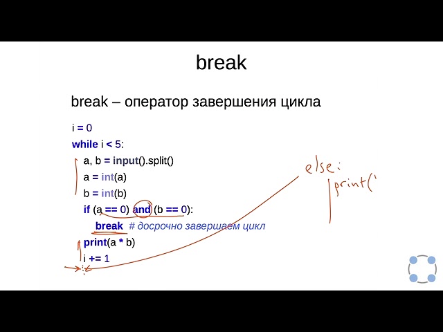 Программирование на Python / Операторы break, continue (шаг 1)