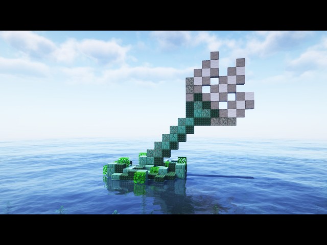 How to Build a Trident Statue in Minecraft - Minecraft Trident Statue Build Tutorial