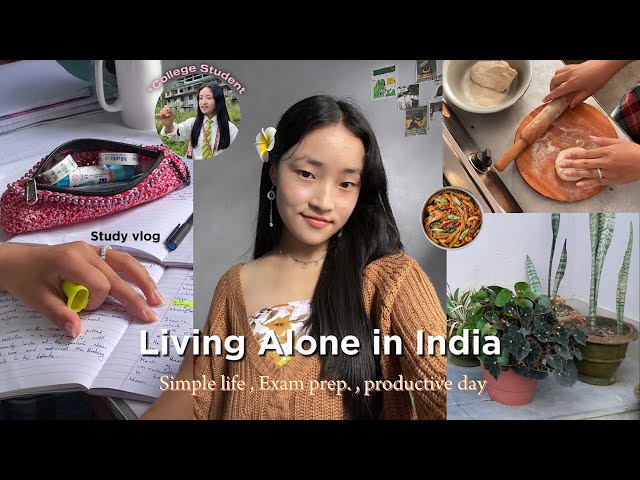 Living alone in India ♡ | Study vlog , Q/A , Productive days , College student