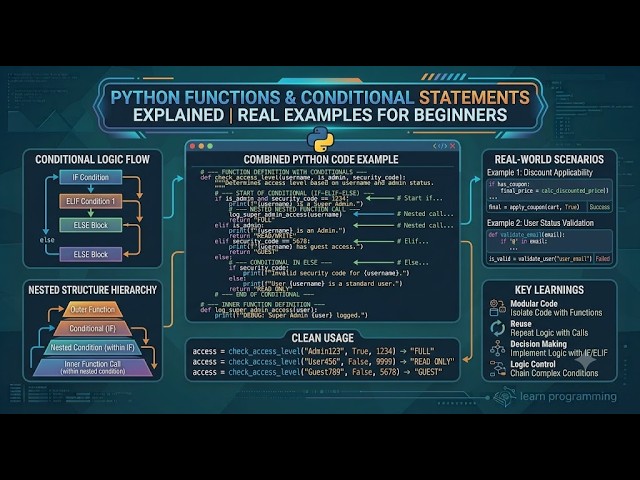 Python Functions & Conditional Statements Explained | Real Examples for Beginners