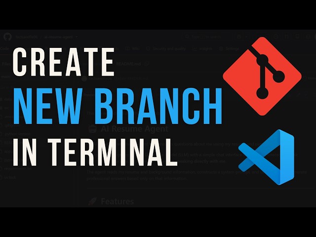 How to Create a New Git Branch from Terminal in VS Code | Push to GitHub