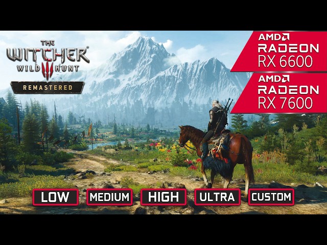 The Witcher 3 Remastered | RX 6600 & RX 7600 | FSR 4 - 1080p Benchmark – All Settings Tested