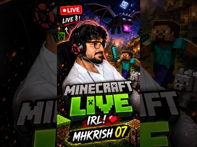 IRL MINECRAFT LIVE NEW WORLD HARDCORE VIRAL LIVE MHKRISH07. #Shorts