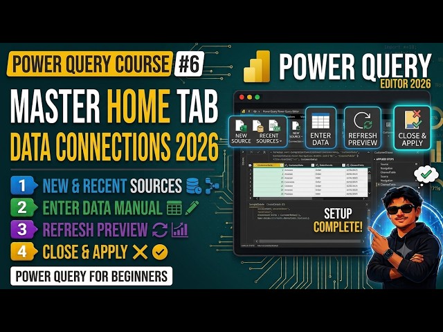 How to Connect Data in Power Query | Home Tab Complete Guide