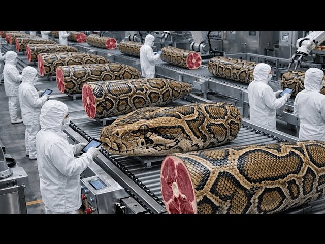 AI Technology Exposed: The Real Python Farming Process for Meat and Skin  (full process)