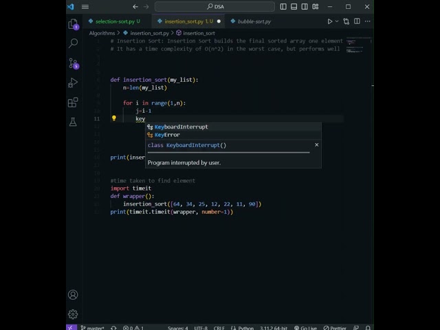 Insertion Sort with Python