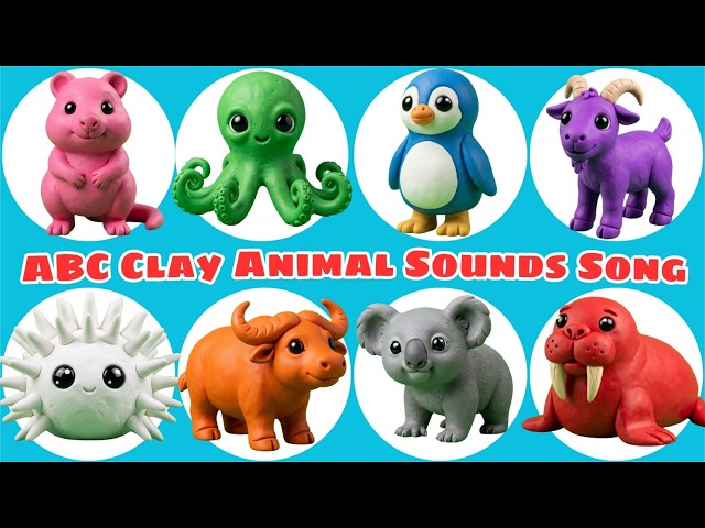 ABC Clay Animal Sounds Song 🐊🎨 Learn Alphabet, Colors & Animals for Kids | Hiss Hiss Kids