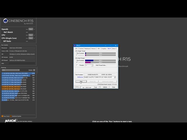 CPU-Z Bench 2x E5450@3,6 GHz Skulltrail D5400XS VS i7-2600k
