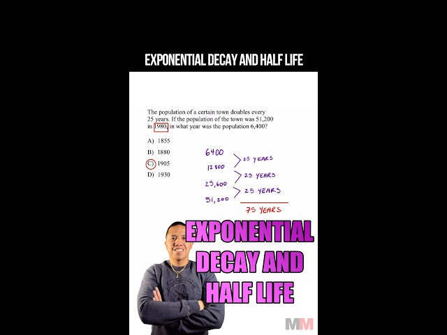 Easy way to do Exponential Decay and Half Life SAT Problems