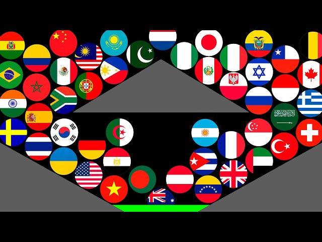 50 Countries Tournament in Algodoo Marble Race - Who will be the Champion?