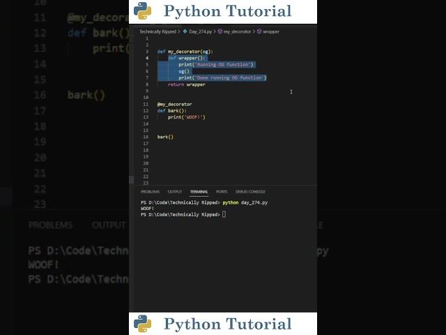 Python Decorators in 1 Minute | Python Tutorial