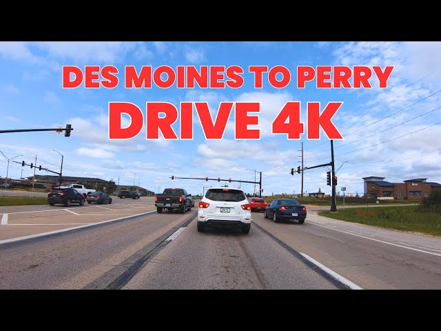 4K Highway Driving Tour | Highway 141 - Des Moines to Perry | Iowa, USA | 2024