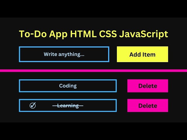 todo app using html css javascript. source code is free.
